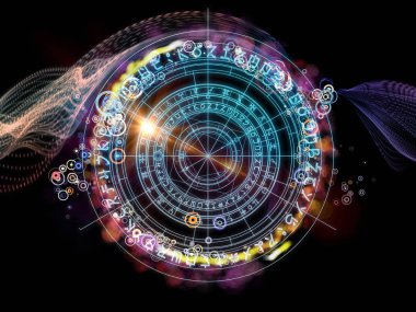Fraktal öğeleri, kutsal sembolleri ve daireler mistisizm, gizli, Astroloji ve manevi konuda tasarımı. Kutsal daireler serisi.