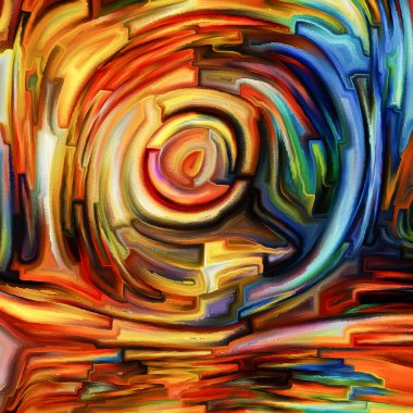 Desen renk serisi. Boyalı vitray desen hayal gücü, yaratıcılık ve sanat konusunda etkileşimi