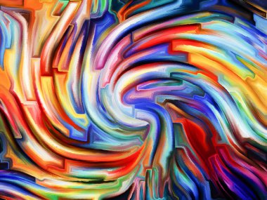 Desen renk serisi. Hayal gücü, yaratıcılık ve sanat mecazi ilişki ile boyalı vitray desen kompozisyonu