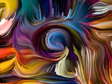 Sıvı renkli serisi. Yaratıcılık, sanat ve tasarım konusunda çok renkli boya çizgileri etkileşimi