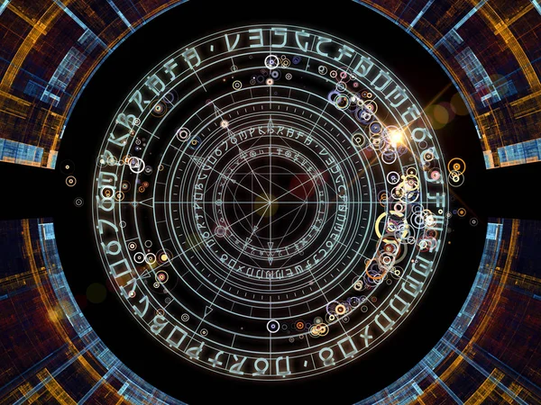 Design Fundal Elementelor Fractale Simboluri Sacre Cercuri Tema Misticismului Ocultului — Fotografie, imagine de stoc