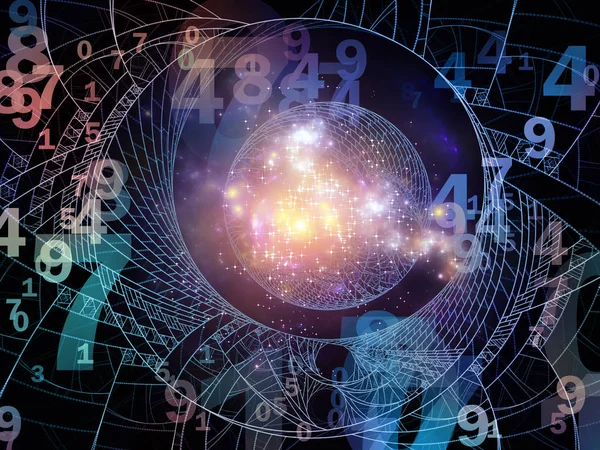 Serie Matematica Della Realtà Design Astratto Fatto Numeri Luci Schemi — Foto Stock