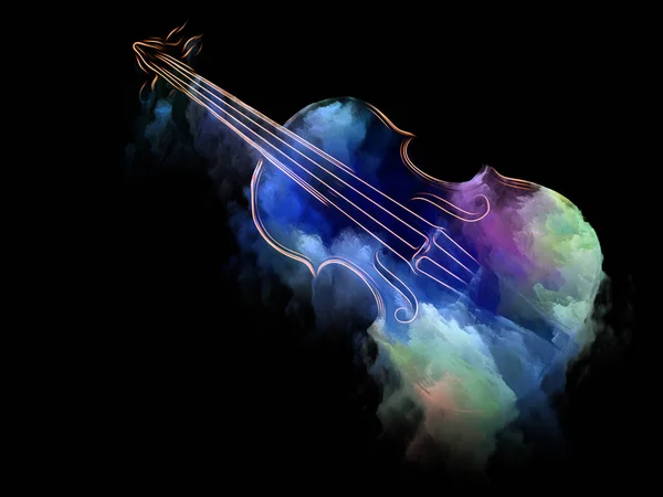 Сериал Music Dream Организация Скрипки Абстрактной Красочной Краски Тему Музыкальных — стоковое фото
