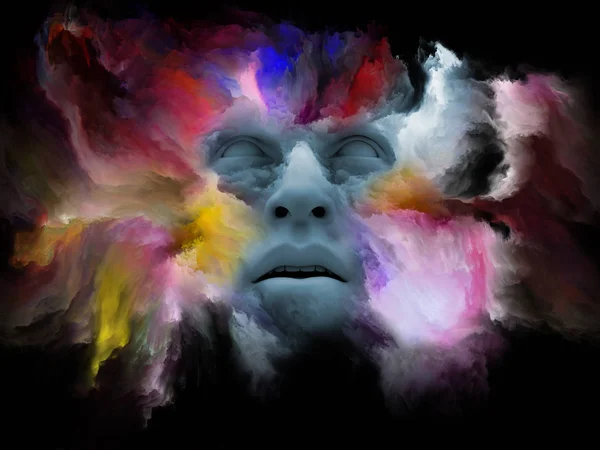 Serie Mind Fog Abstracción Artística Compuesta Por Representación Cara Humana — Foto de Stock