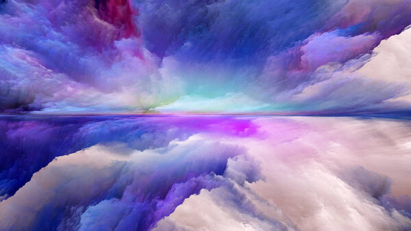 Dream Land series. Backdrop of  digital colors to complement your design on the subject of Universe, Nature, landscape painting, creativity and imagination