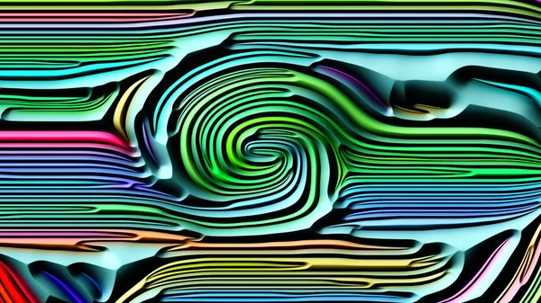 Curves Nature Series Composition Rendering Multicolored Embossed Bas Relief Pattern — Stock Photo, Image