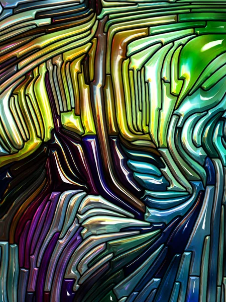 カラー パターン シリーズ 美と精神性の比喩的意味関係のアール ヌーボーを思わせる鉛ガラス デザインの構成 — ストック写真