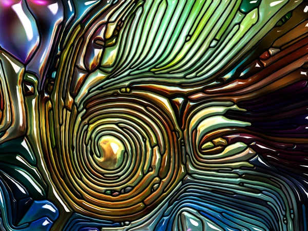カラー パターン シリーズ 美と精神性に関するトピックをアール ヌーボーを思わせる鉛ガラス デザインの構成を視覚的に楽しい — ストック写真