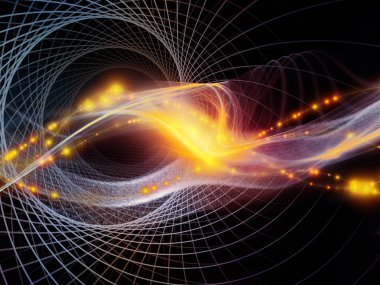 Teknoloji alanı serisi. Dalgalar, Izgaralar ve ışıkları mecazi ilişki teknoloji, bilim ve bilgisayar bilgi dünyası ile kompozisyon