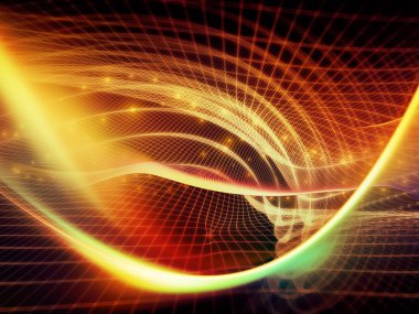 Teknoloji alanı serisi. Dalgalar, Izgaralar ve ışıkları mecazi ilişki teknoloji, bilim ve bilgisayar bilgi dünyası ile kompozisyon