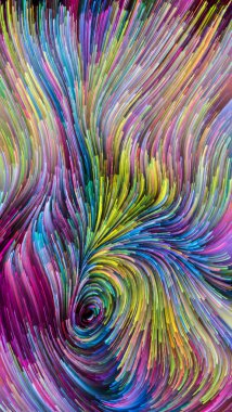 Color In Motion serisi. Tasarım, yaratıcılık ve hayal gücü konularında ekran ve cihazlar için duvar kağıdı olarak kullanılacak sıvı boya deseninden oluşan soyut tasarım