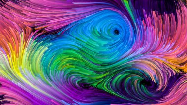 Color In Motion serisi. Tasarım, yaratıcılık ve hayal gücü konularında ekran ve cihazlar için duvar kağıdı olarak kullanılacak sıvı boya deseninin arkaplanı