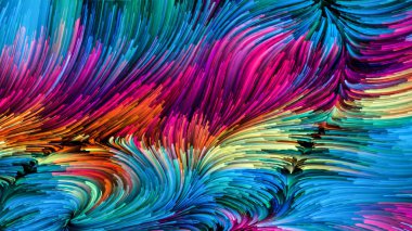 Color In Motion serisi. Tasarım, yaratıcılık ve hayal gücüyle mecazi bir ilişkisi olan sıvı boya kalıbının ekran ve cihazlar için duvar kağıdı olarak kullanılacak bileşimi