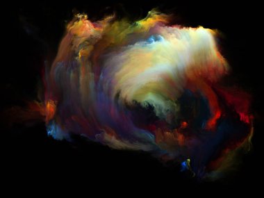 Akışı serisi renk. Müzik, yaratıcılık, hayal gücü, sanat ve tasarım mecazi ilişkisi ile dijital boya streams bileşimi