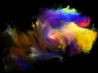 Akışı serisi renk. Sanatsal soyutlama akarsu müzik, yaratıcılık, hayal gücü, sanat ve tasarım konusunda dijital boya oluşur