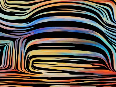 Organik satırları serisi. Renkli ve projeler üzerinde sanat ve doğa için geleneksel gravür tarzında işlenmiş soyut doğal desen