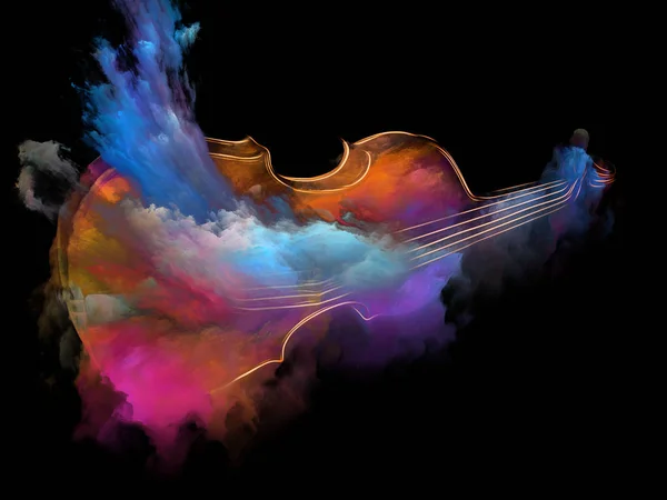 Muziek Droom Serie Arrangement Voor Viool Abstract Kleurrijk Verf Het — Stockfoto