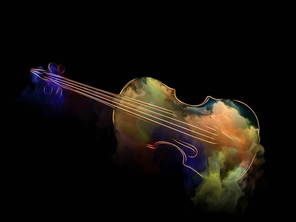 Série Music Dream Composition Violon Peinture Abstraite Colorée Appropriée Comme — Photo