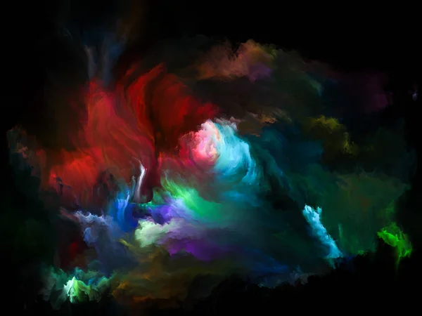 Farbfließreihen Design Aus Strömen Digitaler Farbe Als Metapher Zum Thema — Stockfoto