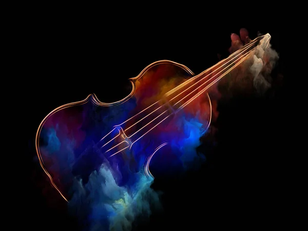 Music Dream Series Composición Violín Pintura Colorida Abstracta Para Proyectos —  Fotos de Stock