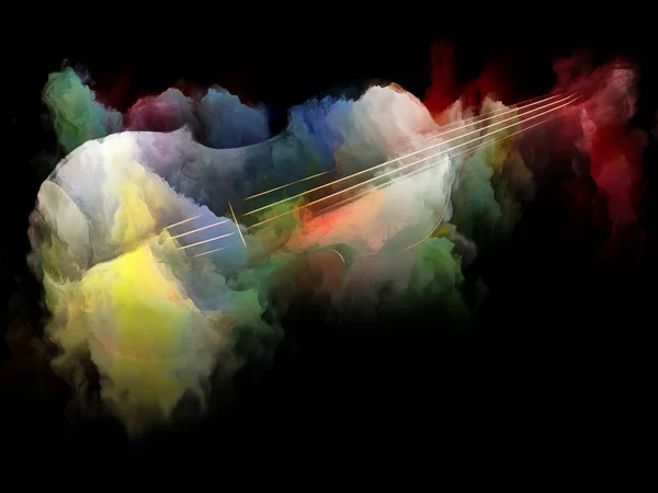 音乐梦系列 音乐乐器 表演艺术和创造力的小提琴和抽象彩色绘画的背景设计 — 图库照片