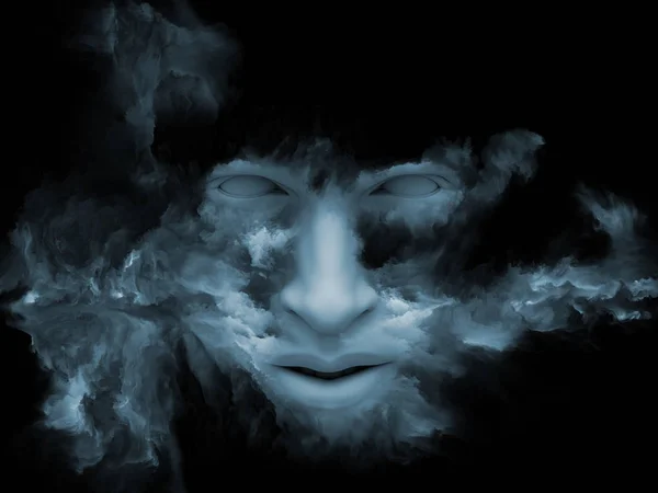 Mind Fog Series Illustration Human Face Morphed Fractal Paint Projects — Stock Photo, Image