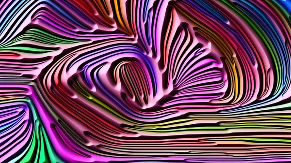 Серия Curves Nature Взаимодействие Трехмерного Рендеринга Разноцветного Рельефа Бас Рельефа — стоковое фото