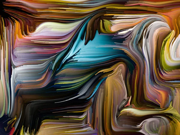 Tekuté Barvy Série Souhra Vícebarevné Malování Pruhy Téma Tvořivosti Umění — Stock fotografie