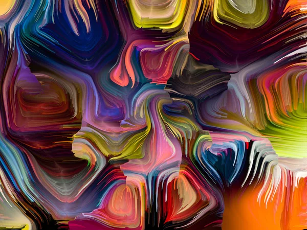 Рідкий Колір Серії Творче Розташування Різнокольорових Смуг Фарби Концептуальної Метафори — стокове фото