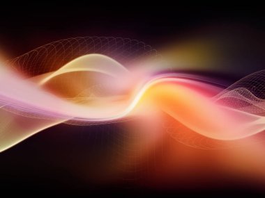 Teknoloji alanı serisi. Dalgalar, Izgaralar ve ışıklar teknoloji, bilim ve bilgisayar bilgi dünyası konusunda yapılmış soyut tasarım
