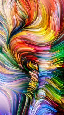 Hareket içinde renk serisi. Tasarım, yaratıcılık ve hayal gücü ekranlar ve mobil cihazlar için duvar kağıdı olarak kullanmak için bu konuda bir metafor olarak akan boya desen tasarım oluşur