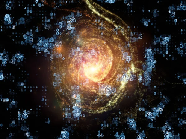 数学宇宙系列 教育与现代技术学科的空间位元背景 — 图库照片