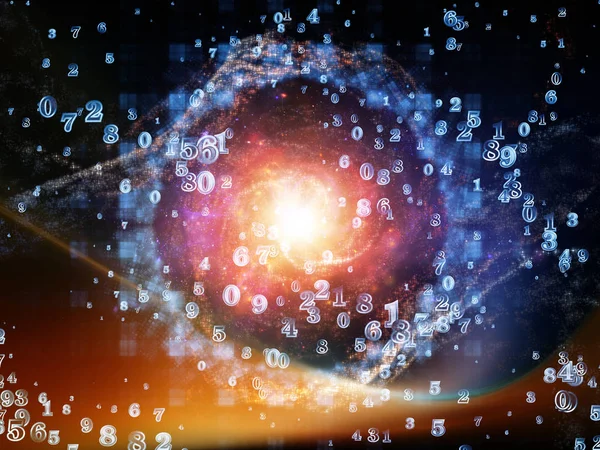Mathe Universum Serie Hintergrund Bestehend Aus Ziffern Und Raumelementen Und — Stockfoto