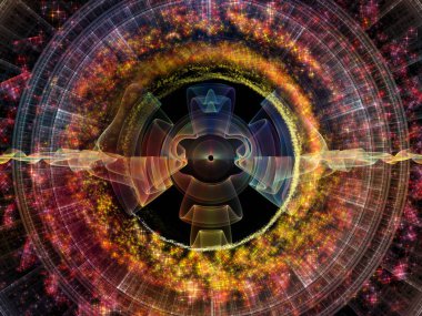 Dalga Fonksiyonu serisi. Ses eşitleyici, müzik spektrumu ve kuantum olasılığı üzerine tasarımınızı tamamlamak için renkli sinüs titreşimleri, ışık ve fraktal elementlerin arkaplanı