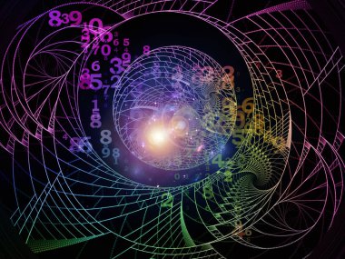 Matematik gerçeklik serisi. Sayı, ışıklar ve Fraktal desenleri matematik, eğitim ve bilim konusunda yapılan soyut tasarım
