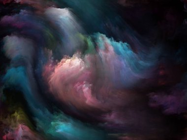 Soyut Renk serisi. Sanat, yaratıcılık ve hayal gücü konularında tuval üzerinde hareketli renkli resmin yaratıcı düzenlenmesi