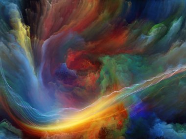 Akışı serisi renk. Müzik, yaratıcılık, hayal gücü, sanat ve tasarım konusunda dijital boya streams düzenlenmesi