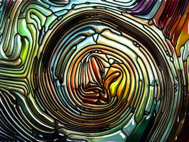 Desen serisi renk. Leaded cam tasarımı Art Nouveau uygun doğa, güzellik ve maneviyat ile ilgili projelerde anımsatan soyut kompozisyon