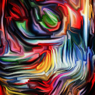 Desen renk serisi. Boyalı vitray desen yaratıcı düzenleme konuda hayal gücü, yaratıcılık ve sanat kavramı mecaz olarak