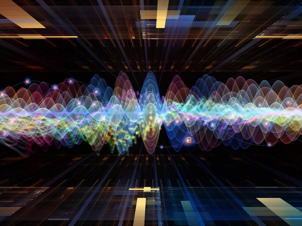 Серия Wave Function Фоновое Оформление Цветных Синусовых Вибраций Светлых Фрактальных — стоковое фото