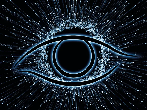 Eye Knowledge Series Fondo Compuesto Por Icono Ojo Flecha Estallido —  Fotos de Stock