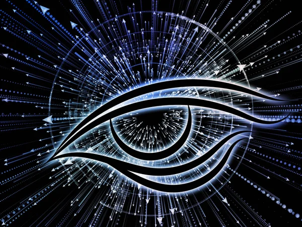 Eye Knowledge Series Interplay Eye Icon Arrow Burst Subject Science — Stock Photo, Image