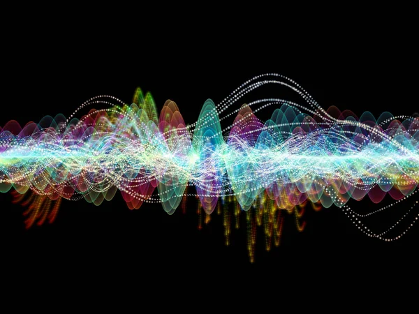 Серия Wave Function Абстрактный Дизайн Цветных Синусовых Вибраций Легких Фрактальных — стоковое фото