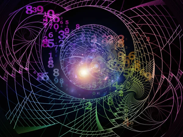 Math Reality Series Abstract Design Made Numbers Lights Fractal Patterns — Stock Photo, Image