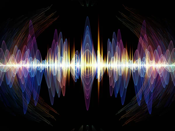 Serie Wave Function Composición Vibraciones Sinusoidales Colores Luz Elementos Fractales — Foto de Stock