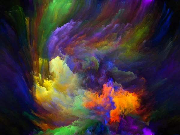 Color Flow series. Arrangement of streams of digital paint on the subject of music, creativity, imagination, art and design