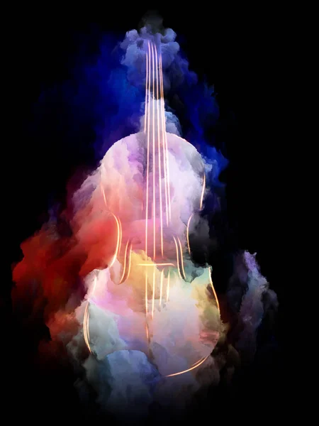 Musik Traumserie Künstlerische Abstraktion Bestehend Aus Geige Und Abstrakter Farbenfroher — Stockfoto