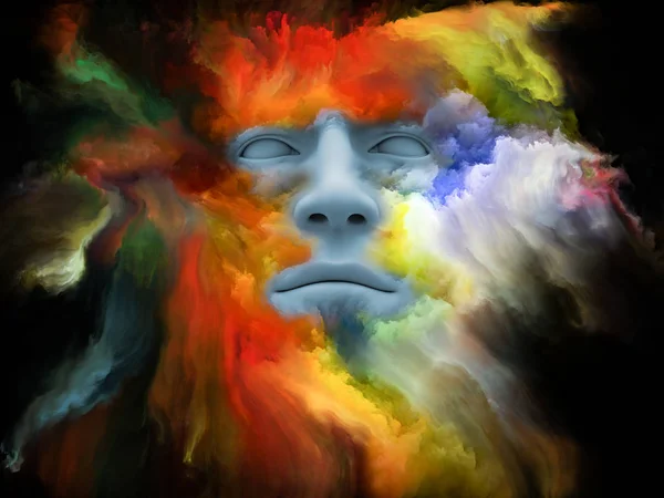 Mind Fog Series Illustration Composed Human Face Morphed Fractal Paint — Stock Photo, Image