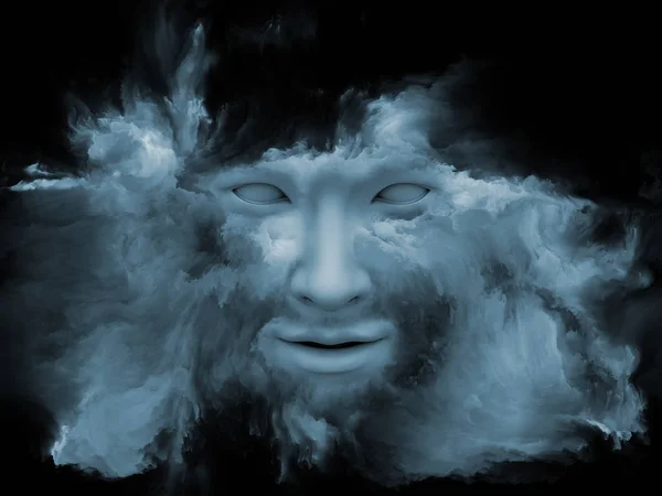 Mind Fog Series Rendering Human Face Morphed Fractal Paint Complement — Stock Photo, Image