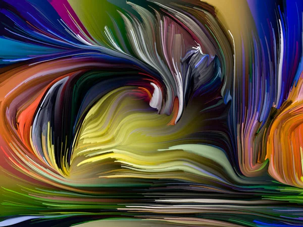 Серия Liquid Color Организация Разноцветных Полос Краски Тему Творчества Искусства — стоковое фото